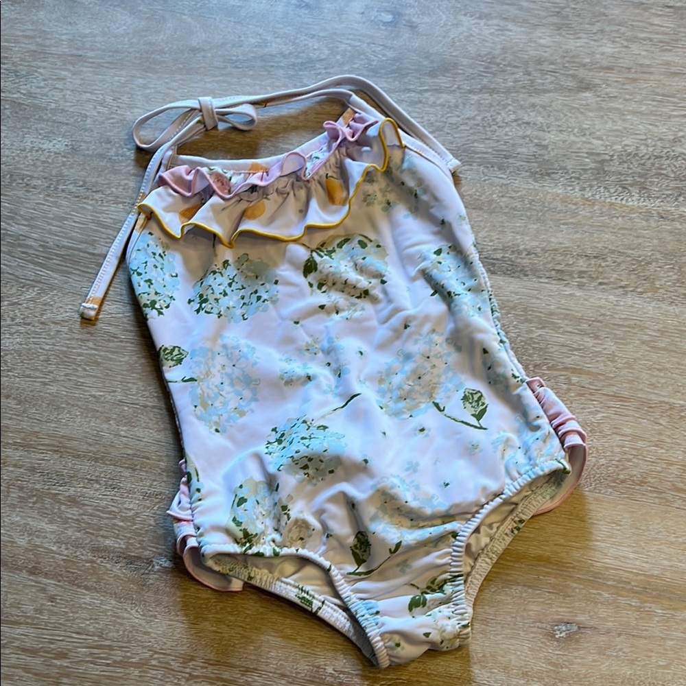 Sweet honey swimsuits hydrangea print VGUC 2T
